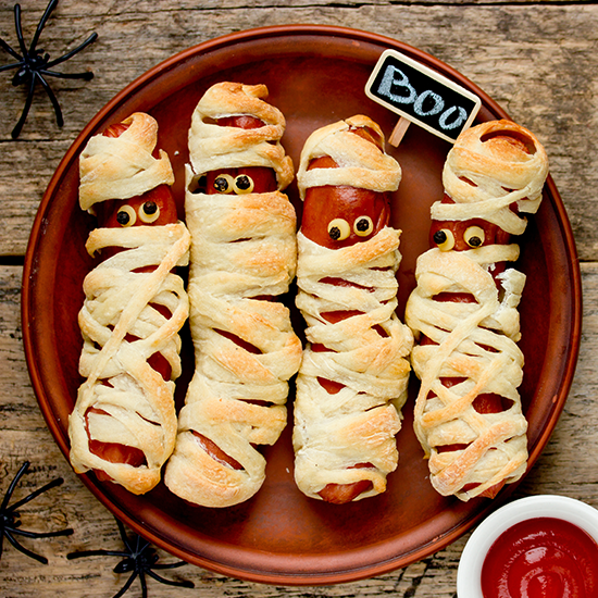 Homewell recette Halloween saucisses